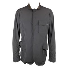 GIORGIO ARMANI Size 10 Light Gray and Navy Viscose Blend Jacket Blazer ...