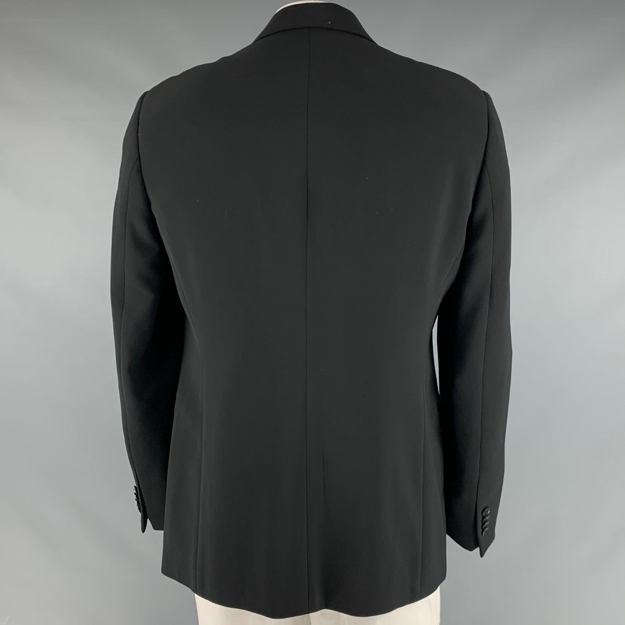 GIORGIO ARMANI Size 44 Black Polyester Elastane Sport Coat In Excellent Condition For Sale In San Francisco, CA