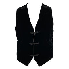 GIORGIO ARMANI Size 44 Black Velvet Viscose Blend Vest