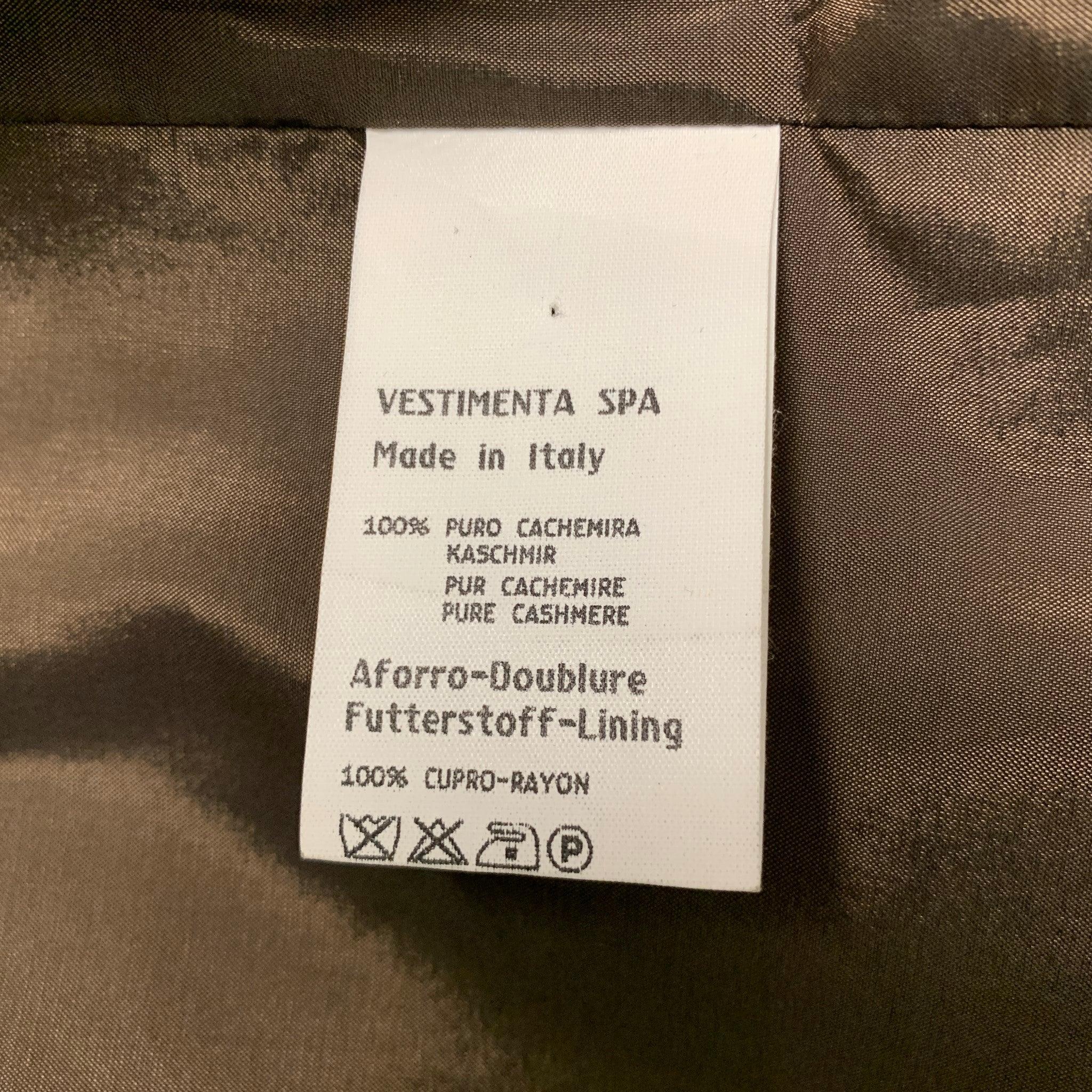 GIORGIO ARMANI Size 44 Brown Velvet Cotton Buttoned Vest For Sale 1