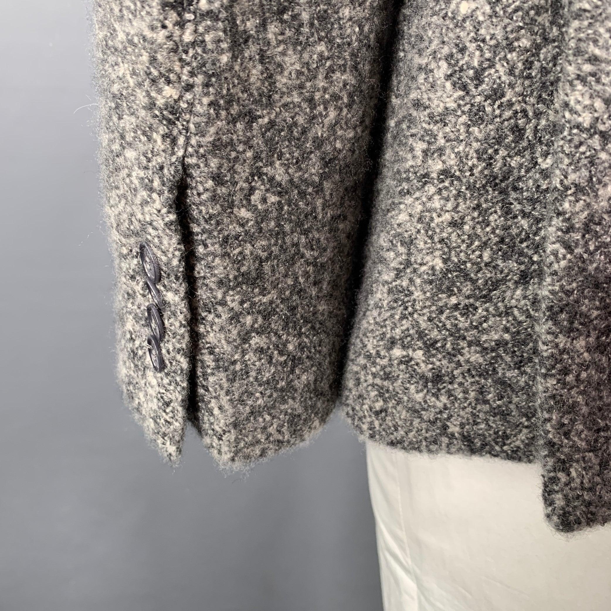 GIORGIO ARMANI Giacca di seta in tweed e cachemire grigio antracite taglia 44 In condizioni ottime in vendita a San Francisco, CA