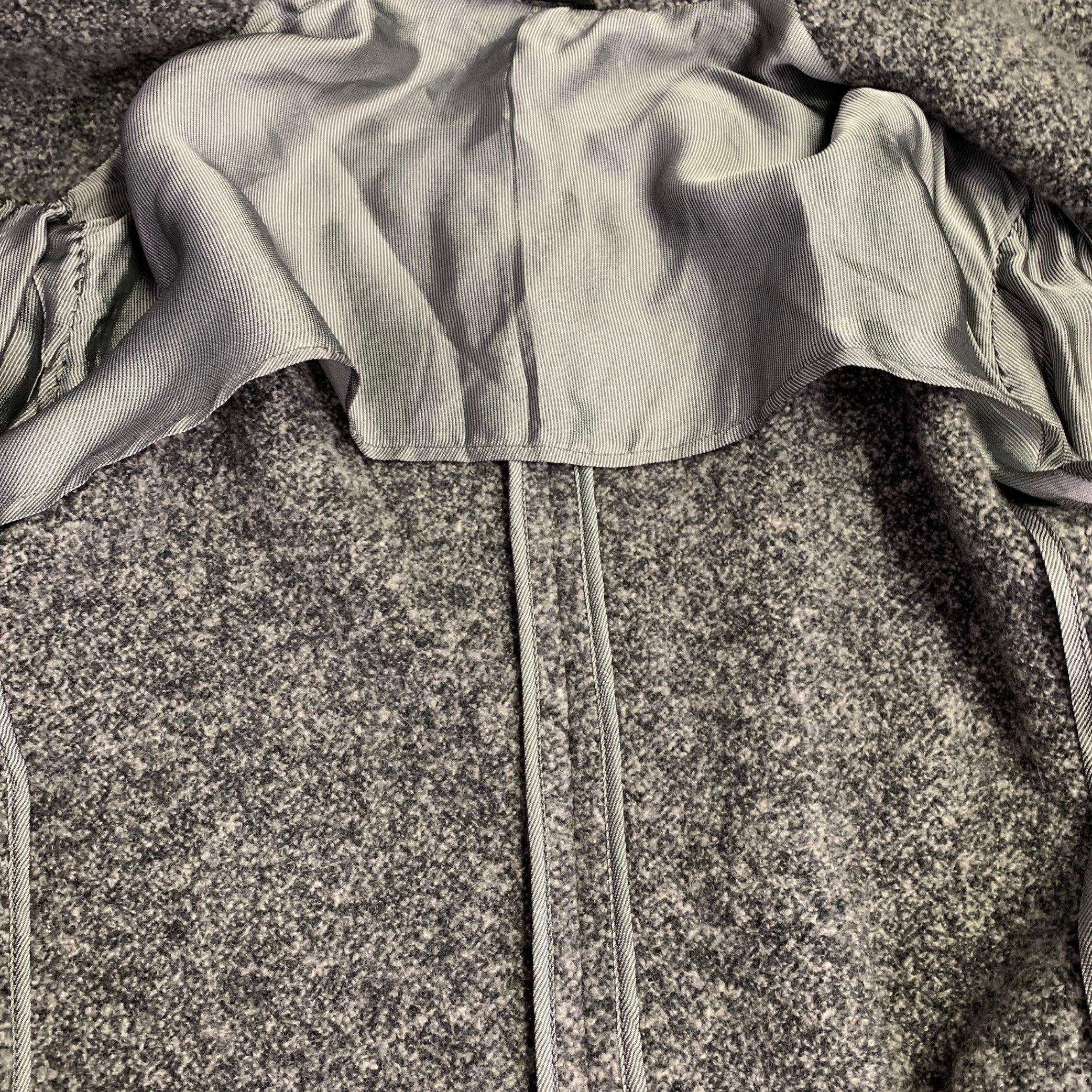 GIORGIO ARMANI Giacca di seta in tweed e cachemire grigio antracite taglia 44 in vendita 1