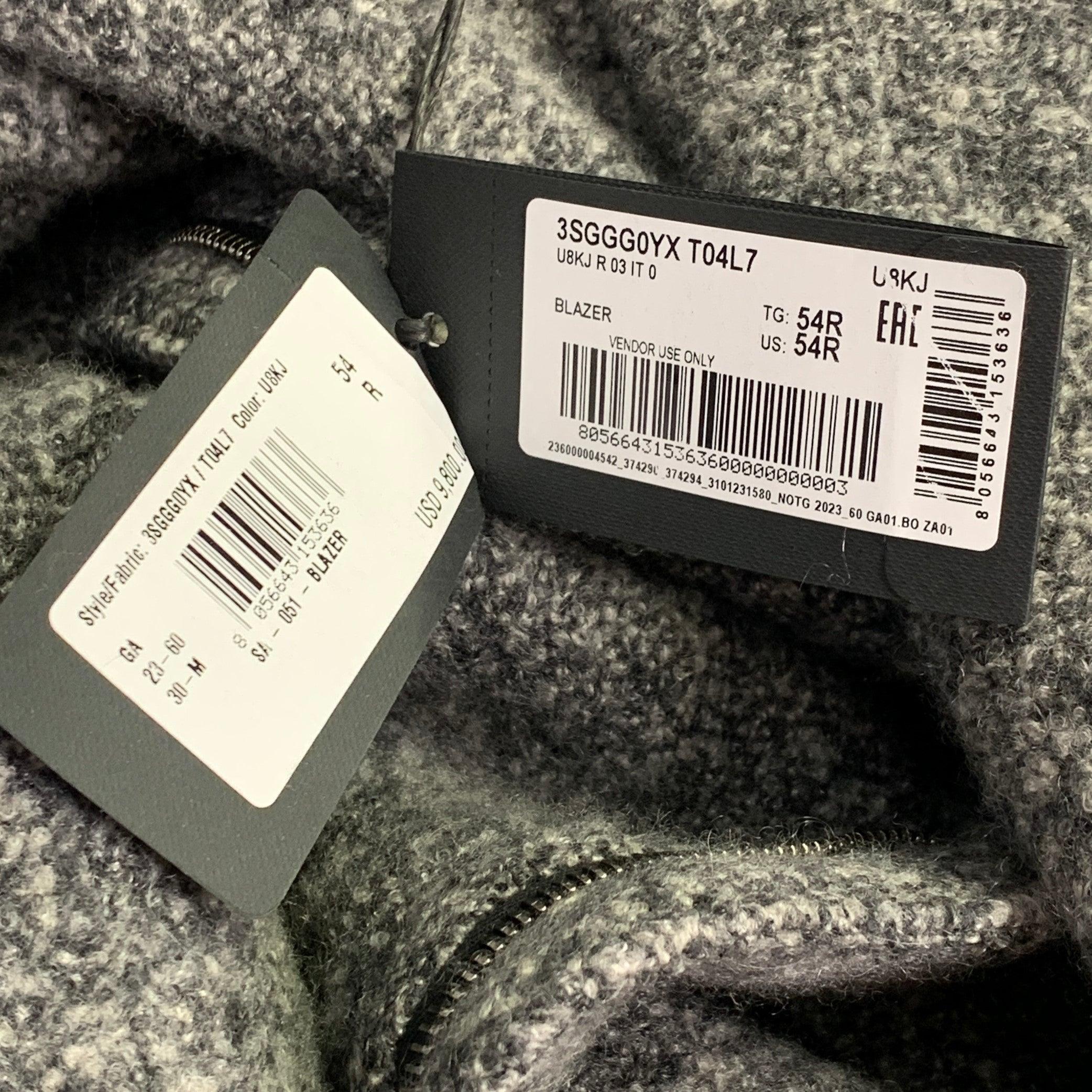 GIORGIO ARMANI Giacca di seta in tweed e cachemire grigio antracite taglia 44 in vendita 4