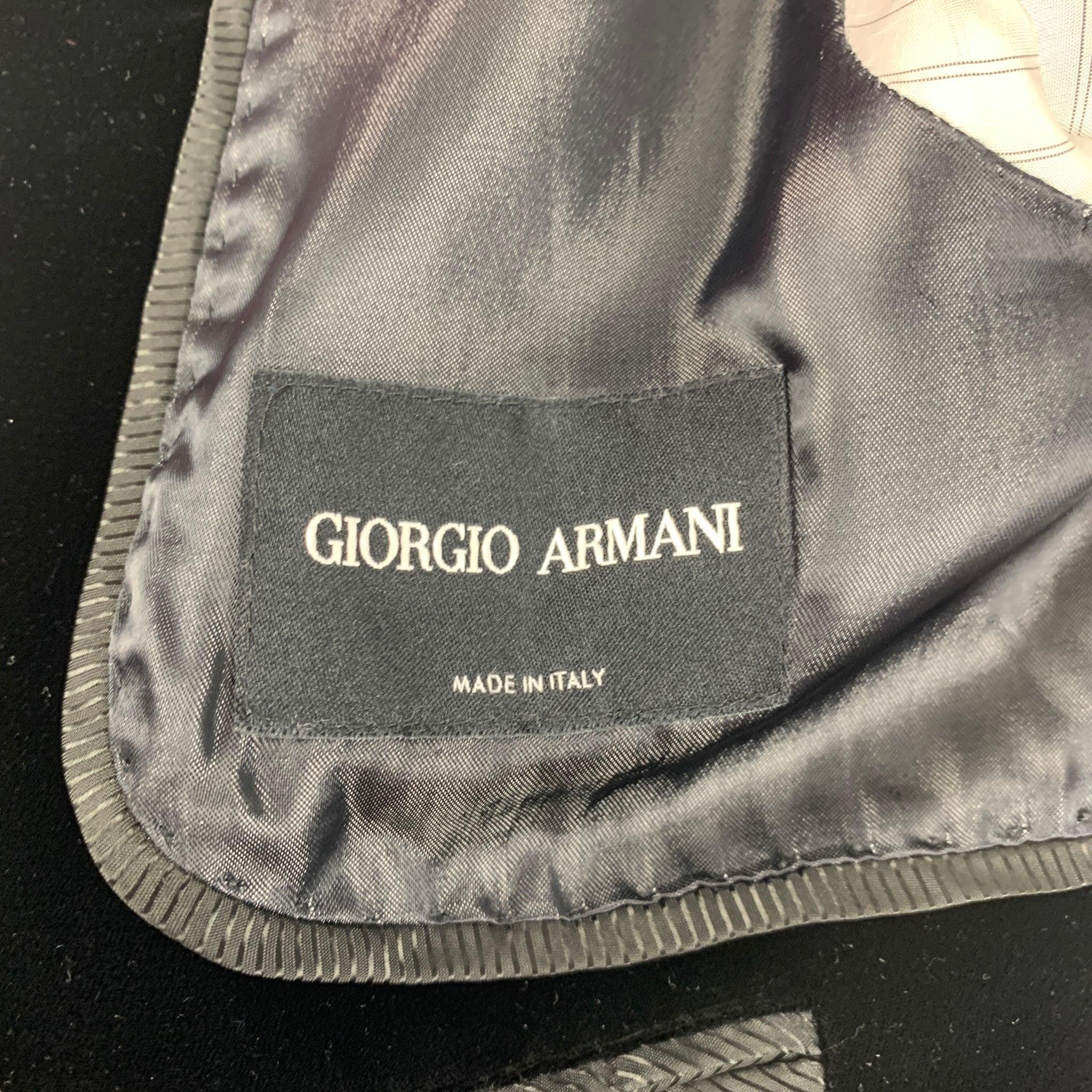GIORGIO ARMANI Size 44 Indigo Mixed Materials Cotton Cashmere Sport Coat For Sale 3