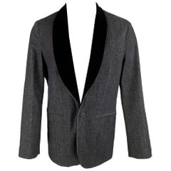 GIORGIO ARMANI Sportmantel aus Baumwolle und Kaschmir in Indigo, gemischten Materialien, Größe 44