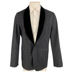 GIORGIO ARMANI Size 44 Indigo Mixed Materials Cotton Cashmere Sport Coat