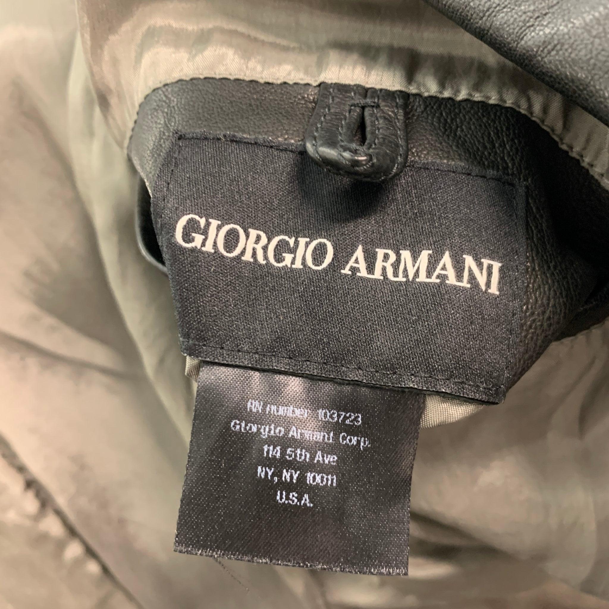 GIORGIO ARMANI Size 46 Black Single Breasted Jacket For Sale 2