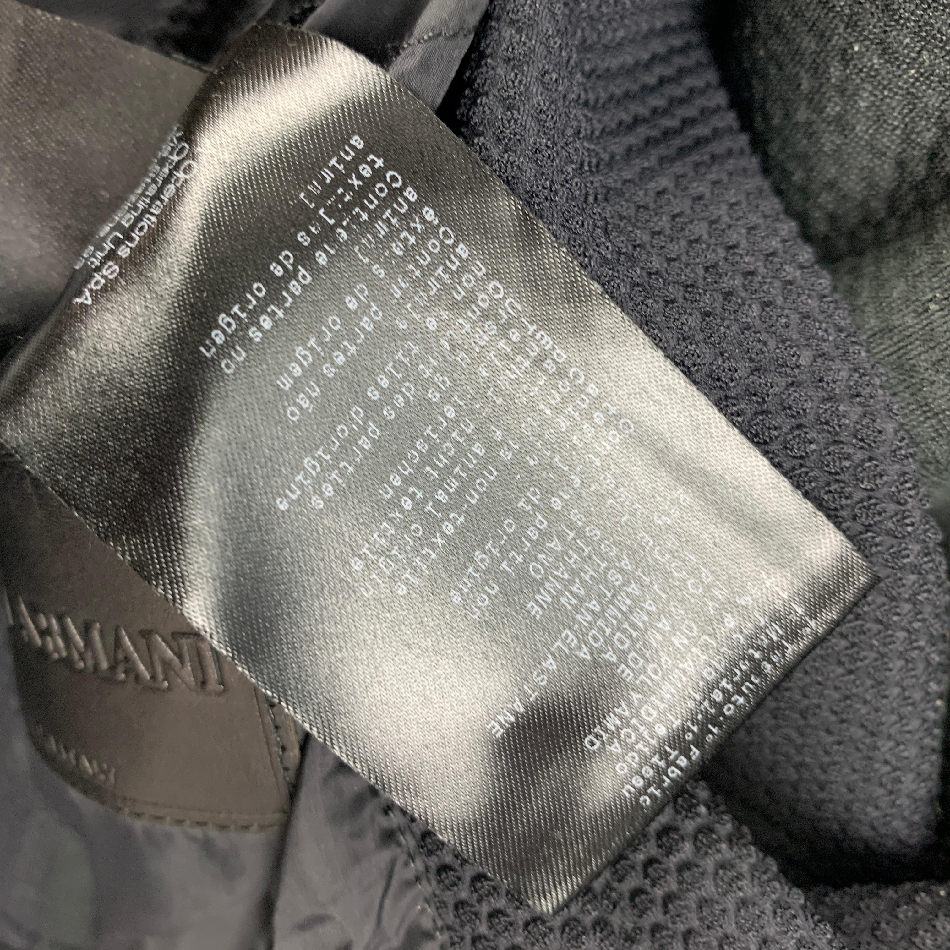 Men's GIORGIO ARMANI Size 46 Black Waffle Knit Polyamide Sport Coat