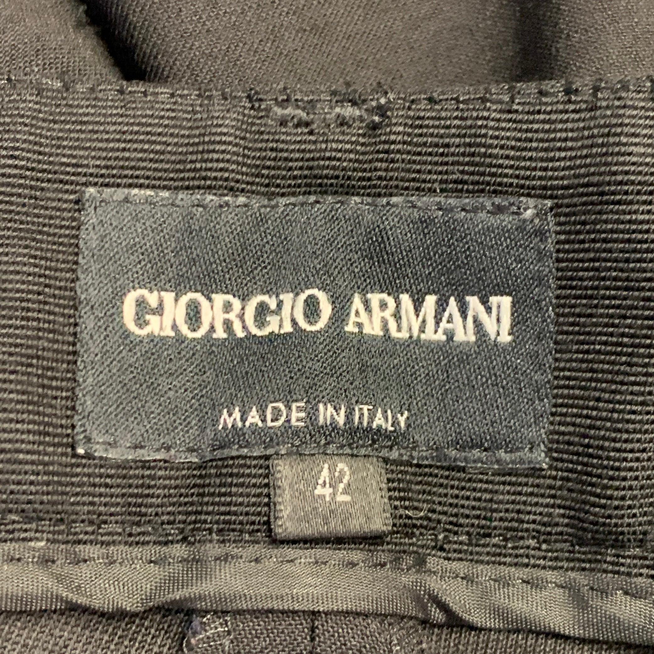 GIORGIO ARMANI Größe 6 Schwarz Schurwollmischung gerade Kleiderhosen Damen im Angebot