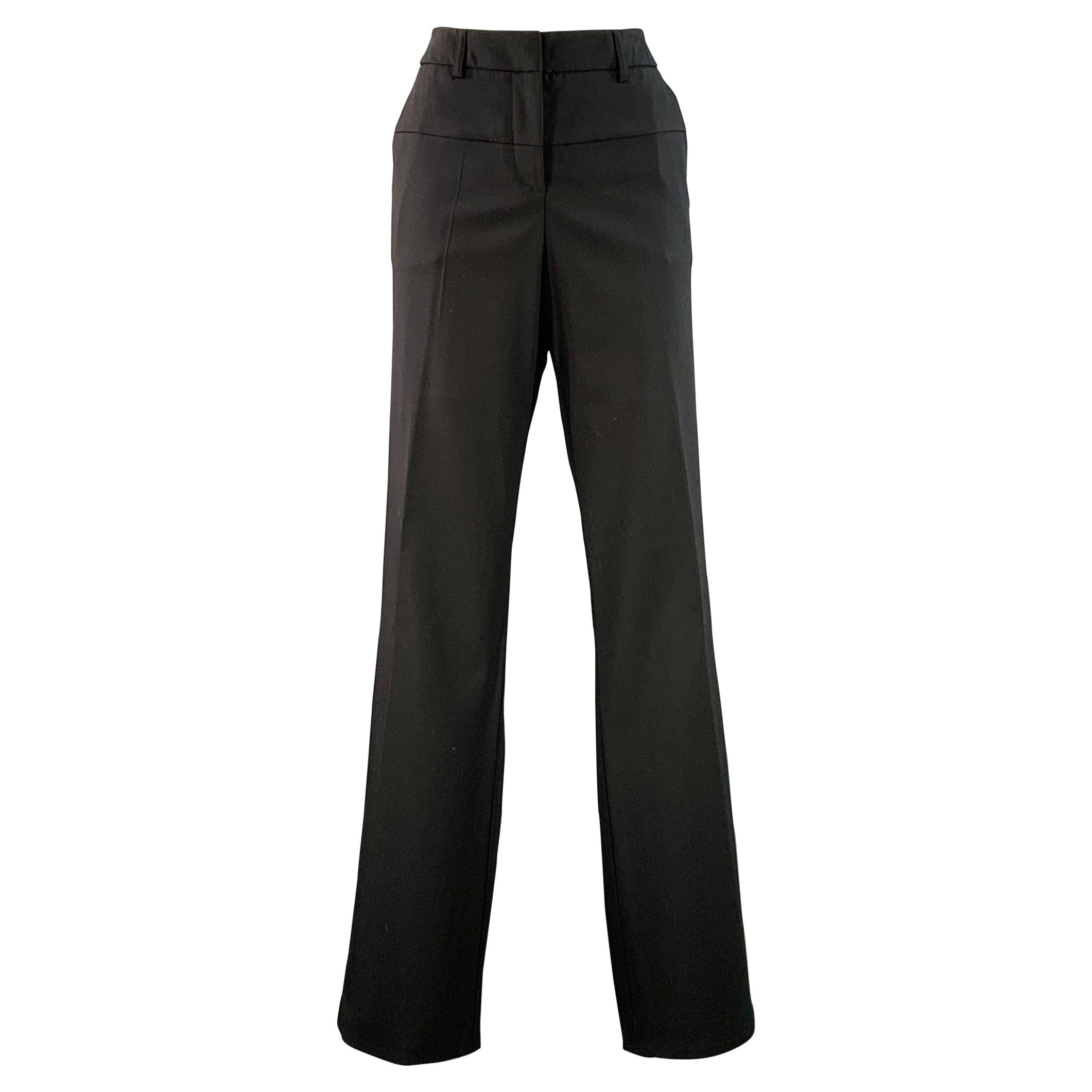 GIORGIO ARMANI - Pantalone dritto in misto lana vergine nero taglia 6