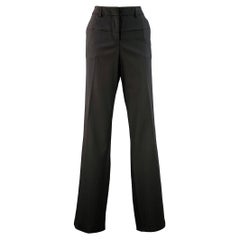GIORGIO ARMANI - Pantalone dritto in misto lana vergine nero taglia 6