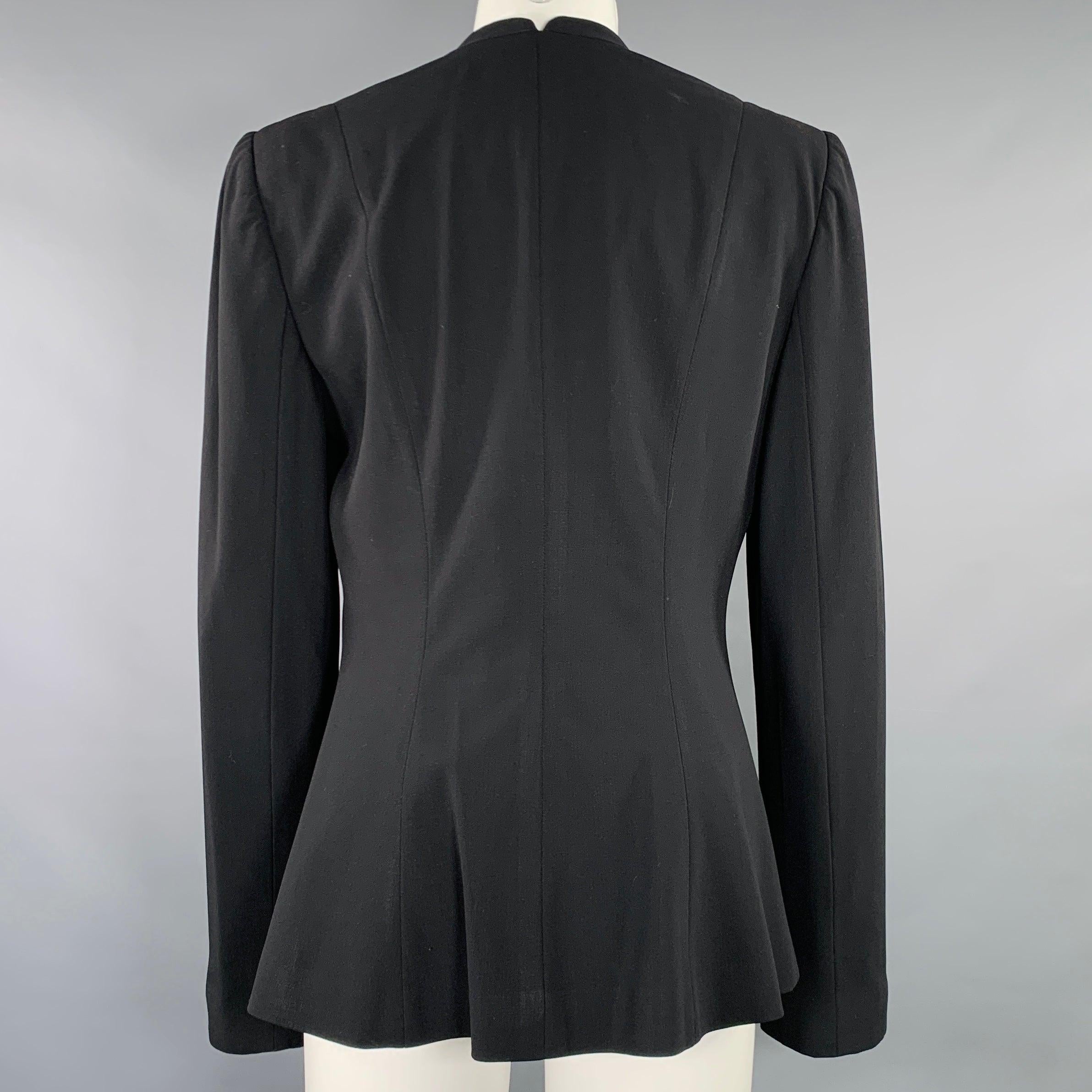 Nero GIORGIO ARMANI Giacca Blazer in misto lana nera Taglia 6 in vendita