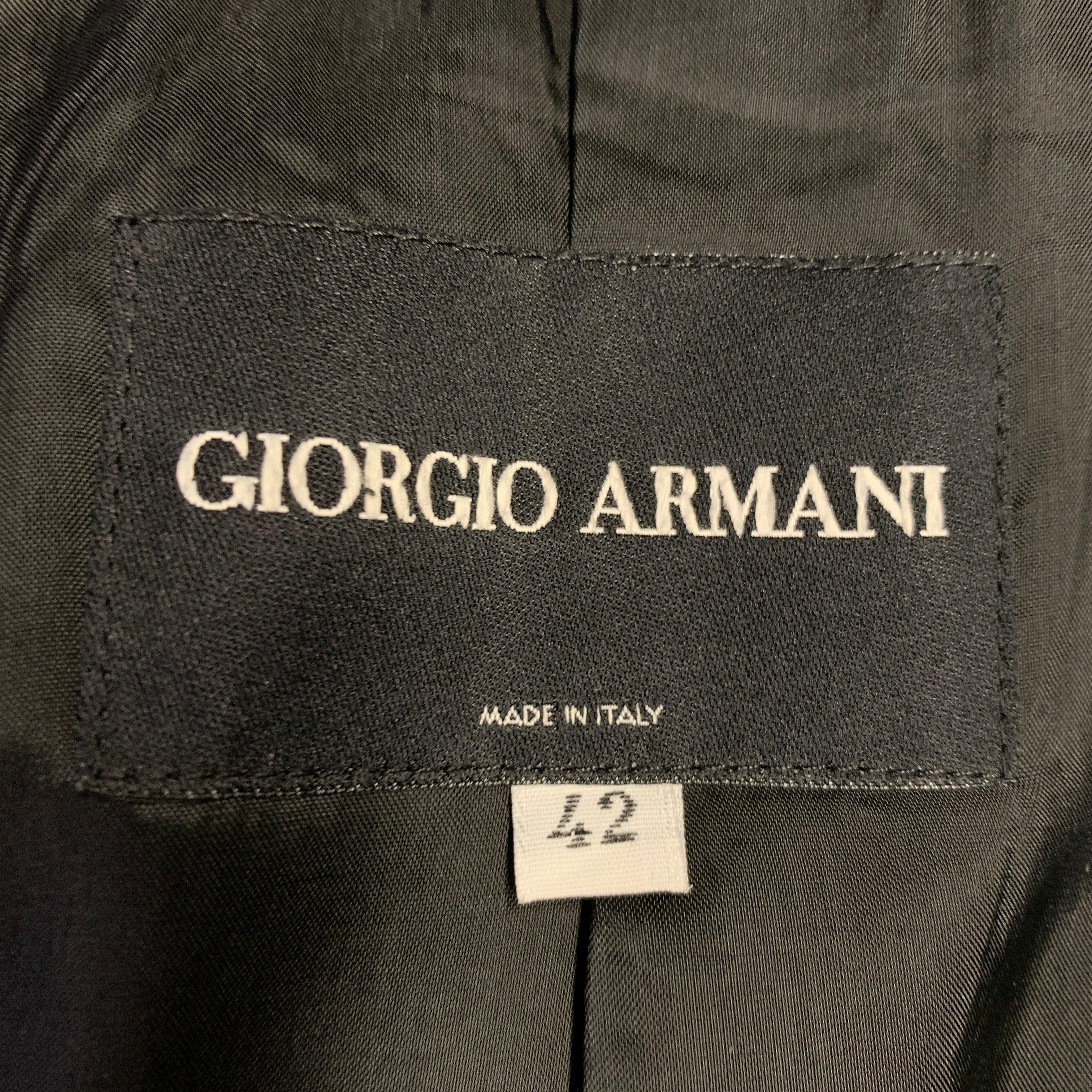 GIORGIO ARMANI Giacca Blazer in misto lana nera Taglia 6 In condizioni ottime in vendita a San Francisco, CA
