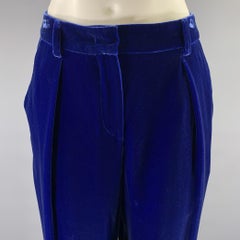 GIORGIO ARMANI Size 6 Blue Velvet Viscose Silk Pants