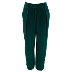GIORGIO ARMANI Size 6 Green Emerald Velvet Viscose Silk Pants
