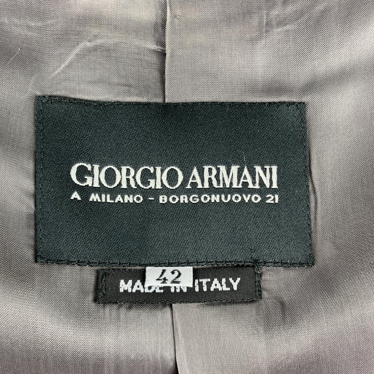 GIORGIO ARMANI Size 6 Grey Wool Shawl Cllar Hook Closure Blazer Jacket ...