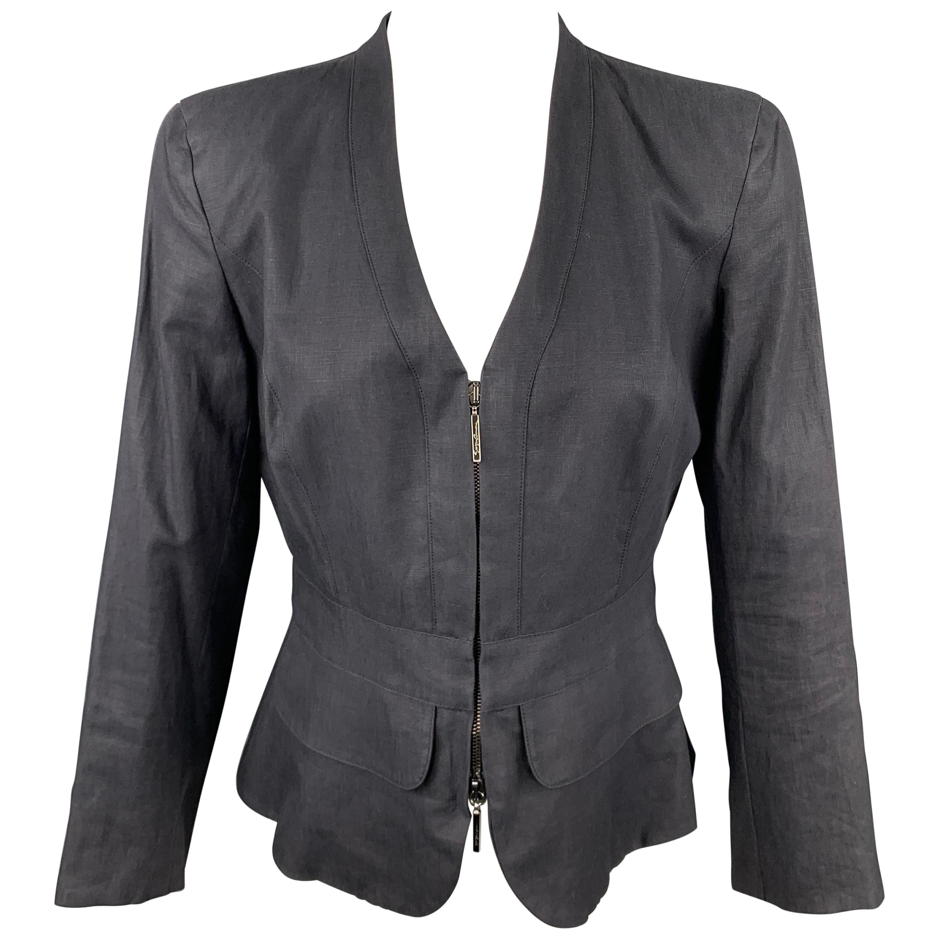Giorgio Armani Giorgio Armani Le Collezioni Womens Size 6 Black Long Sleeve Wool Blazer Jacket 