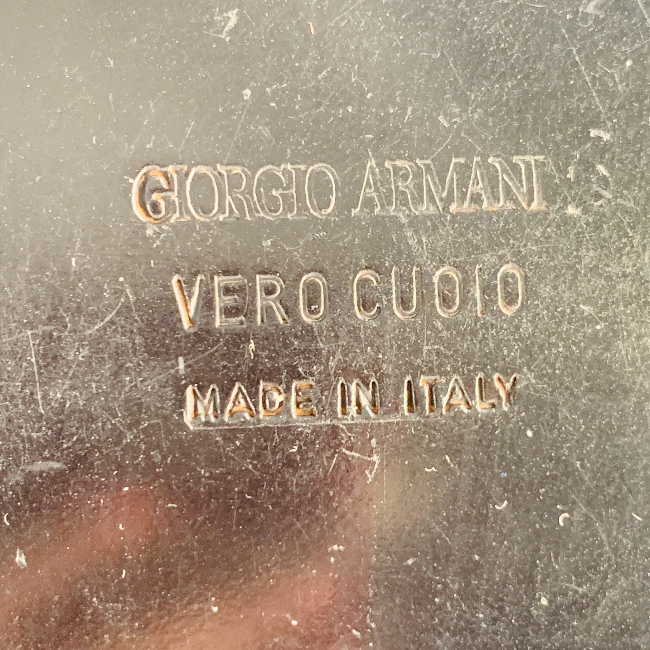 GIORGIO ARMANI Taille 7 Derby en cuir noir Chaussures à lacets en vente 4