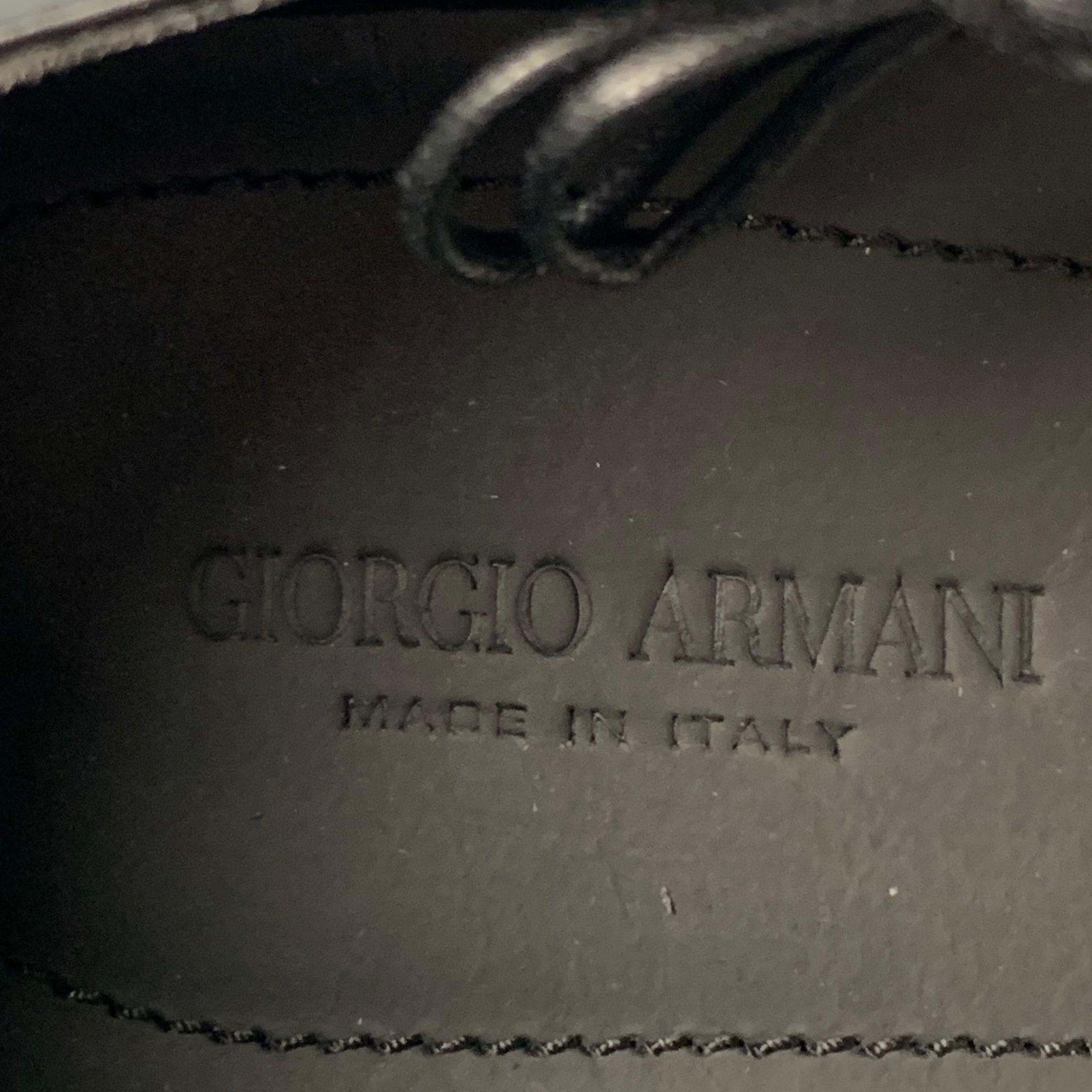 GIORGIO ARMANI Size 7 Black Leather Lace-Up Shoes For Sale 3