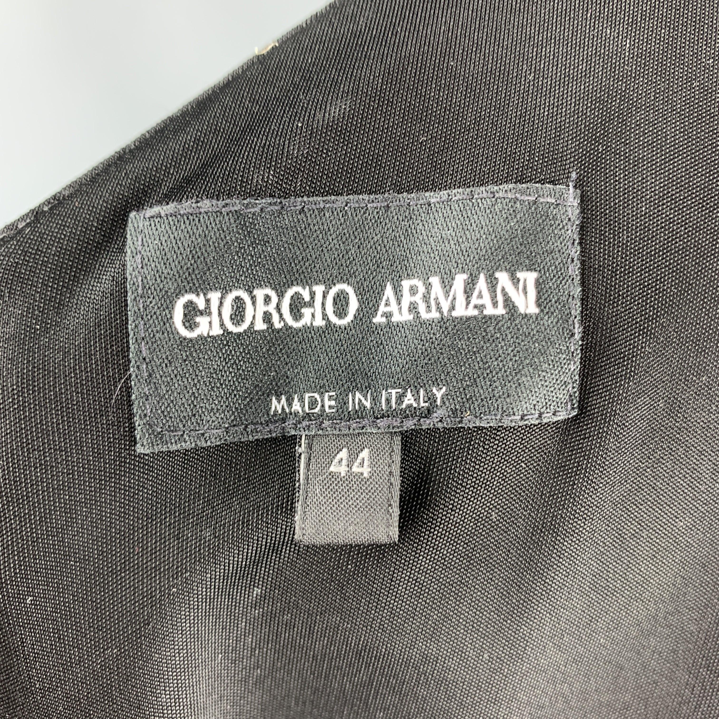 GIORGIO ARMANI Size 8 Black Draped Top Wide Leg Tuxedo Jumpsuit For Sale 4