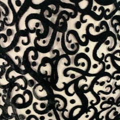 GIORGIO ARMANI Size 8 Black Silk Blend Burnout High Neck Dress Top