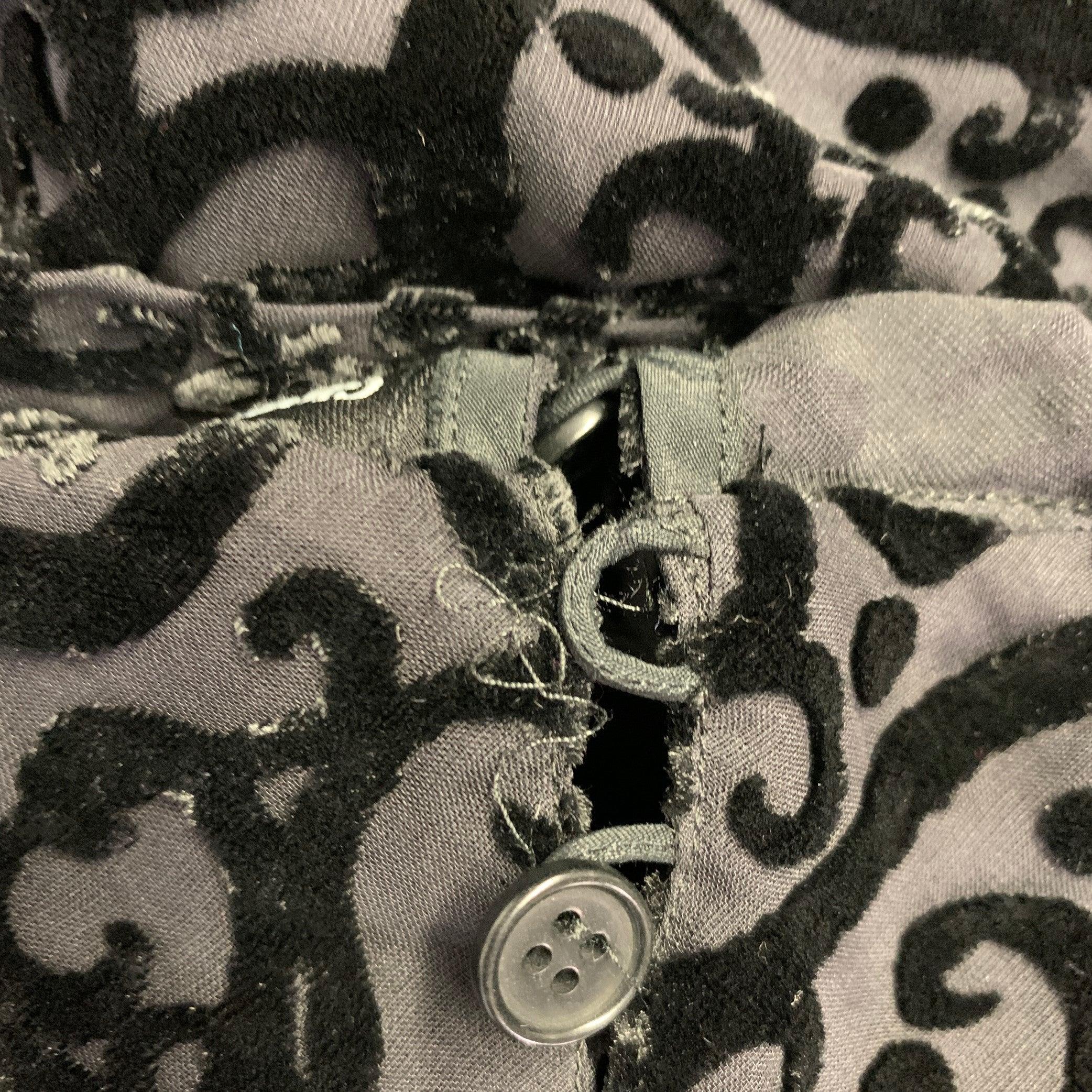 Donna GIORGIO ARMANI Taglia 8 - Vestito a collo alto in misto seta nero burnout - top in vendita