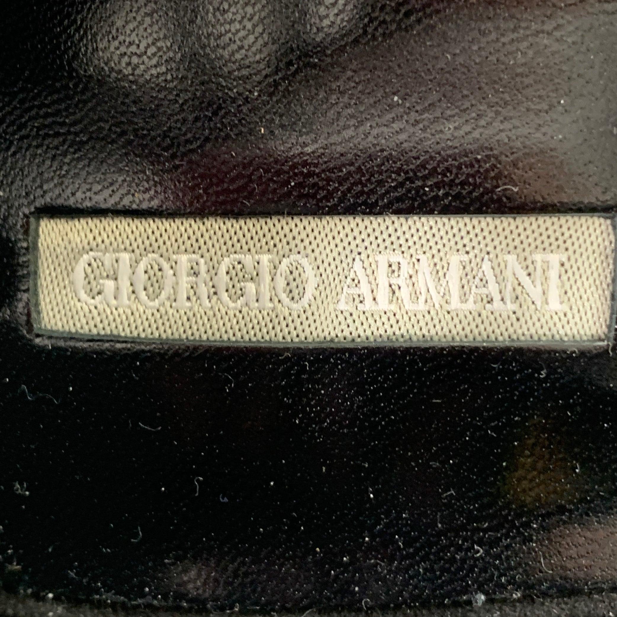GIORGIO ARMANI Size 8 Black Suede Rhinestones Cutout Stiletto Pumps 3