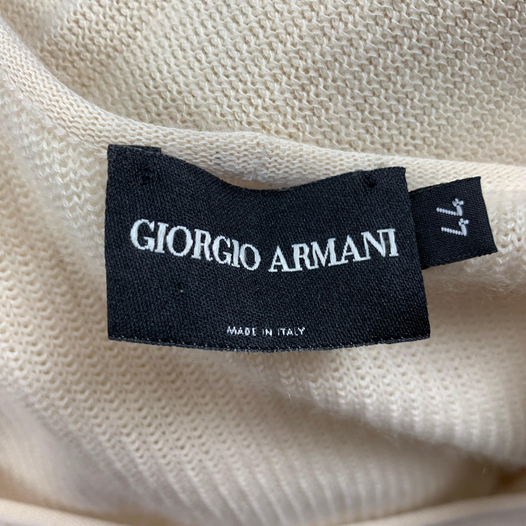Women's GIORGIO ARMANI Size 8 Cream Rayon Cashmere Tank Top
