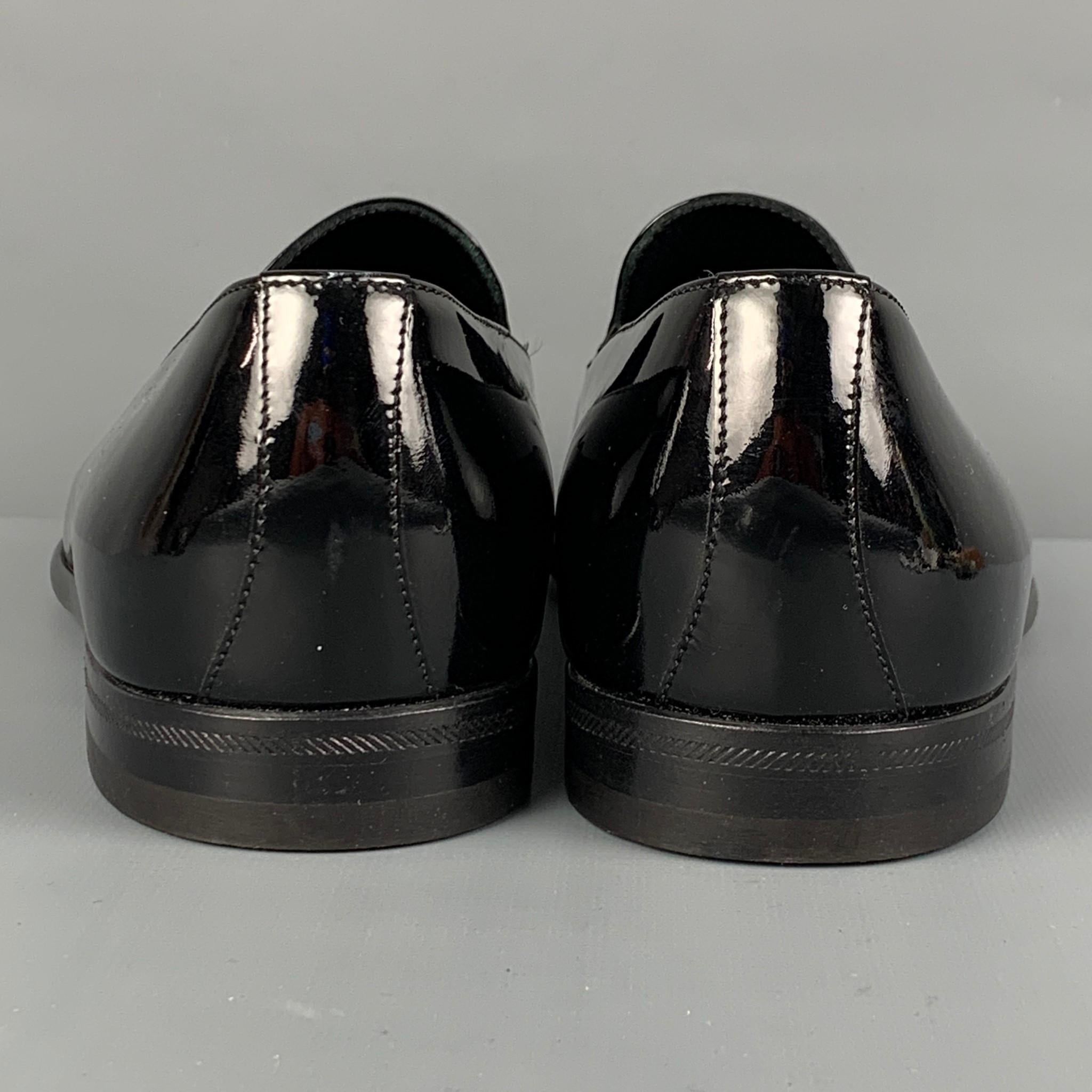 GIORGIO ARMANI Size 8.5 Black Leather Slip On Loafers 2