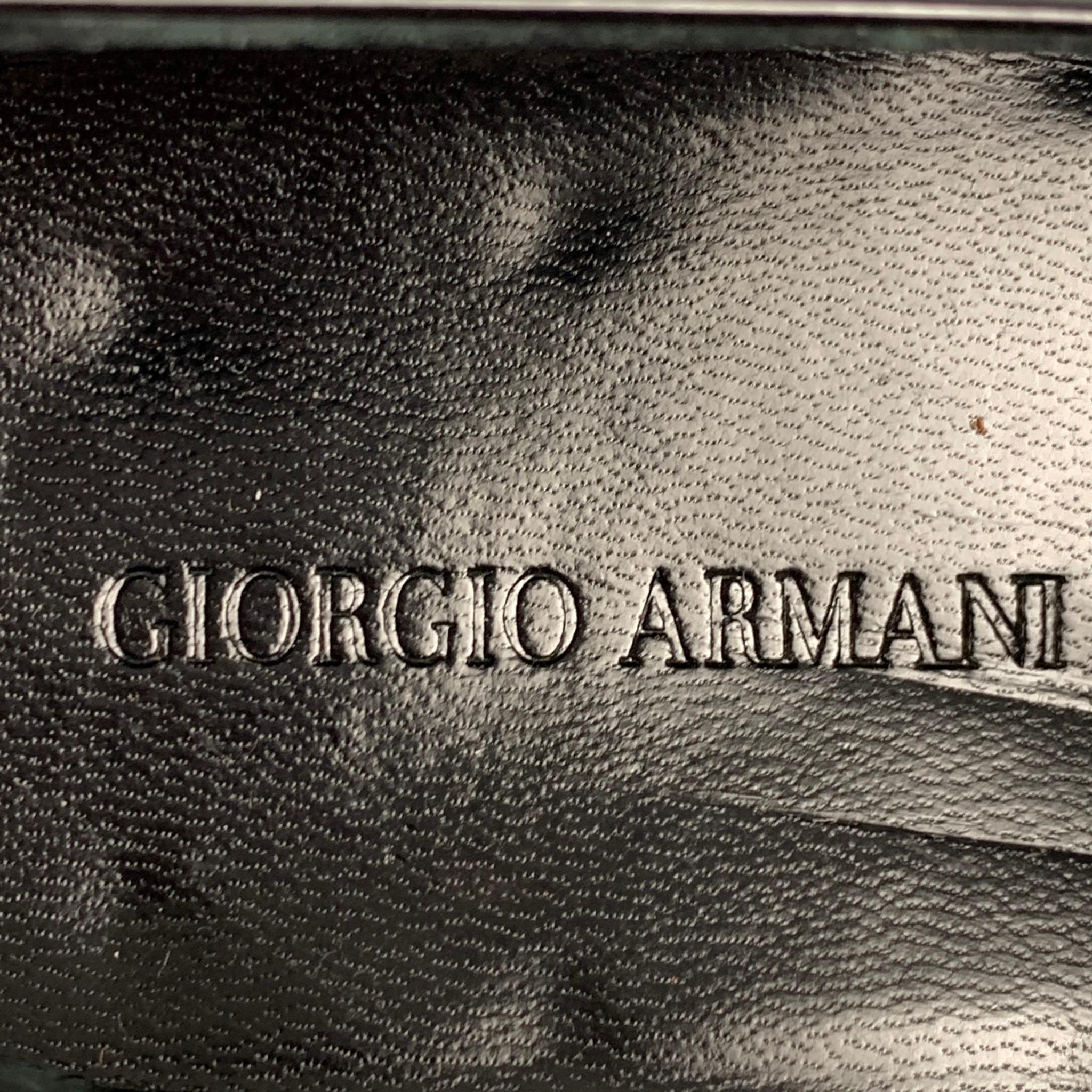 GIORGIO ARMANI Size 8.5 Black Leather Slip On Loafers 4