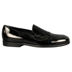GIORGIO ARMANI Size 8.5 Black Leather Slip On Loafers
