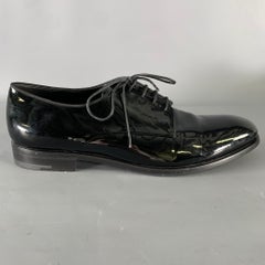 GIORGIO ARMANI Size 9.5 Black Leather Lace Up Shoes