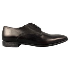 GIORGIO ARMANI Size 9.5 Black Leather Oxford Lace Up Shoes