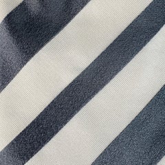 GIORGIO ARMANI Size Grey Cream Diagonal Stripe Silk Twill Tie