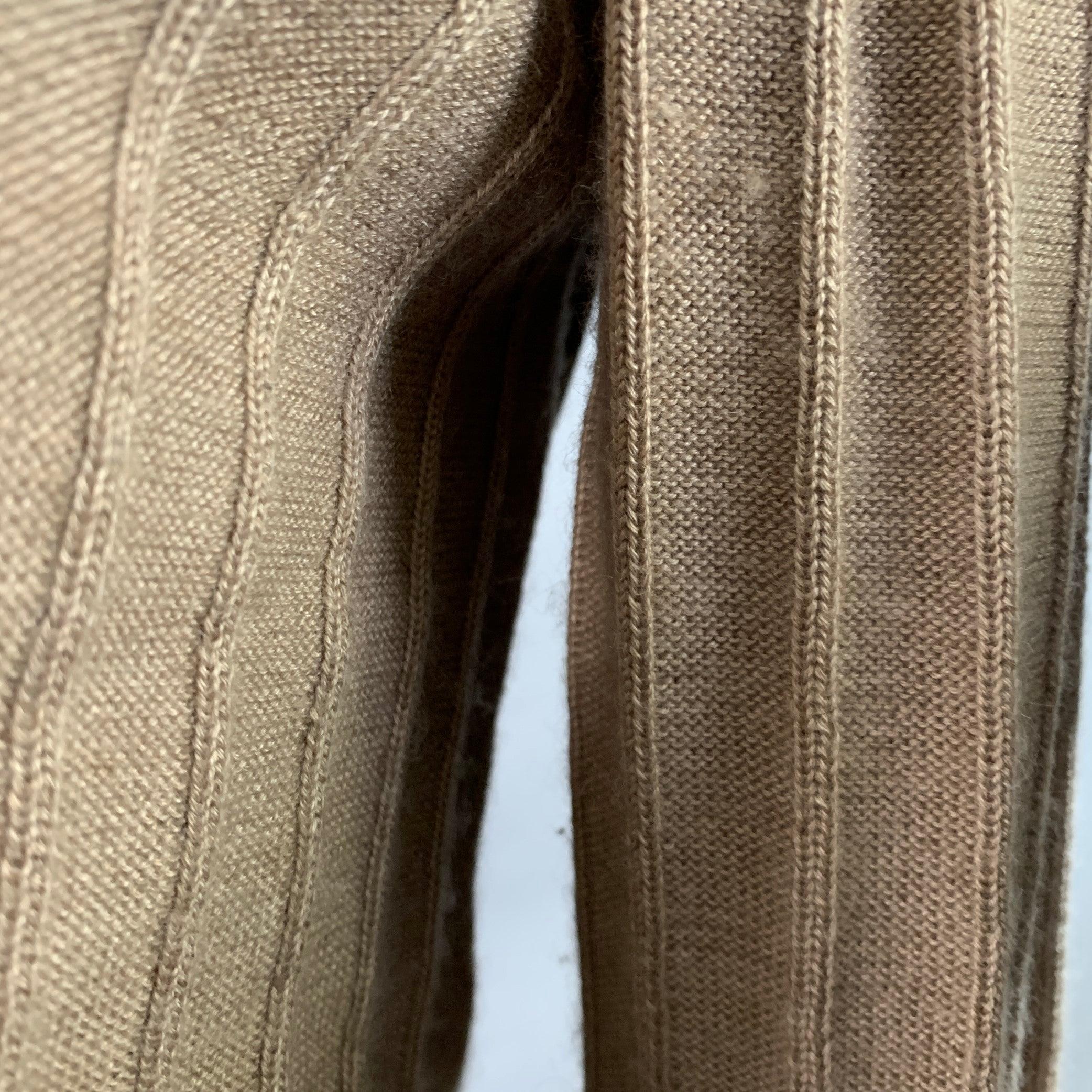 GIORGIO ARMANI Pullover mit Rundhalsausschnitt aus Kaschmir und Seide, Größe L, Beige, mit strukturierten Streifen im Angebot 2