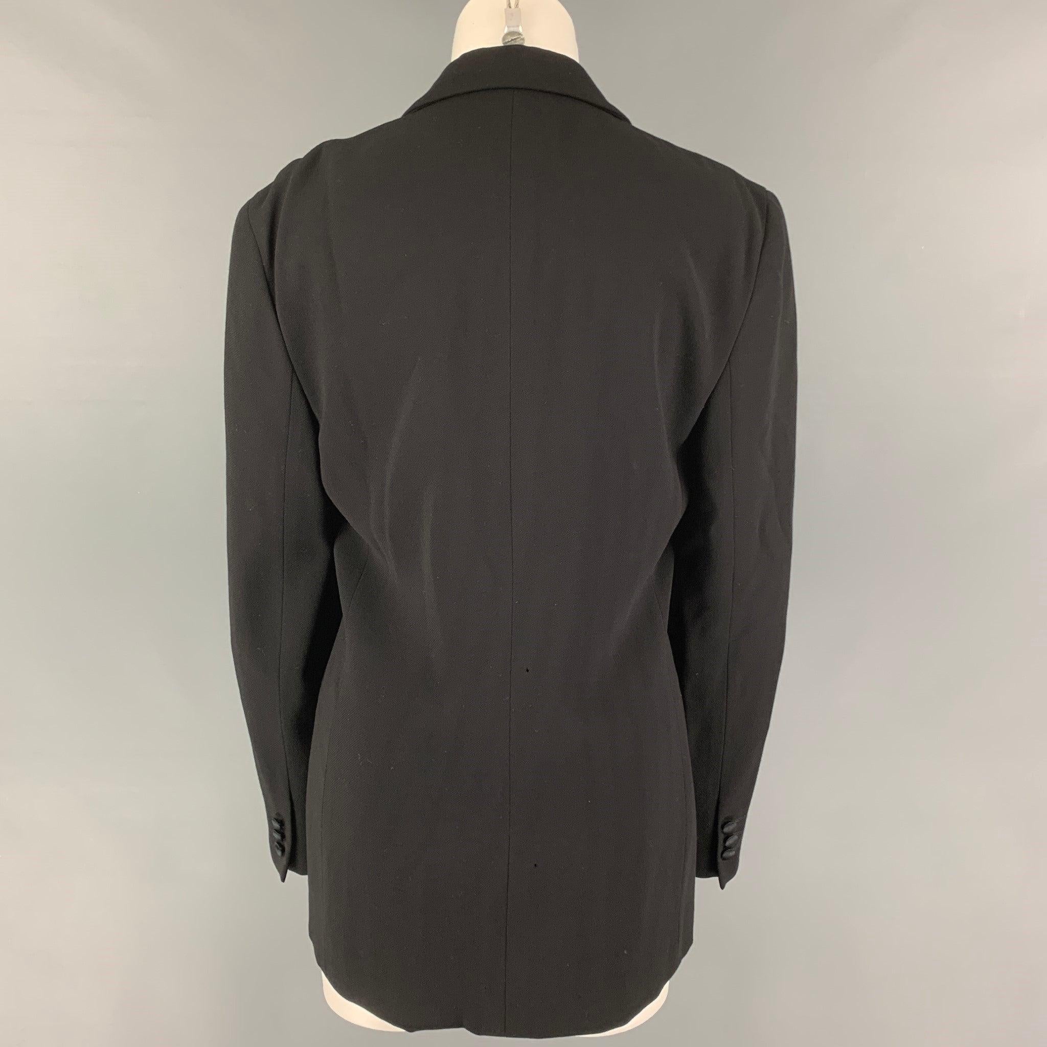 GIORGIO ARMANI Size L Black Wool Double Breasted Jacket In Excellent Condition For Sale In San Francisco, CA