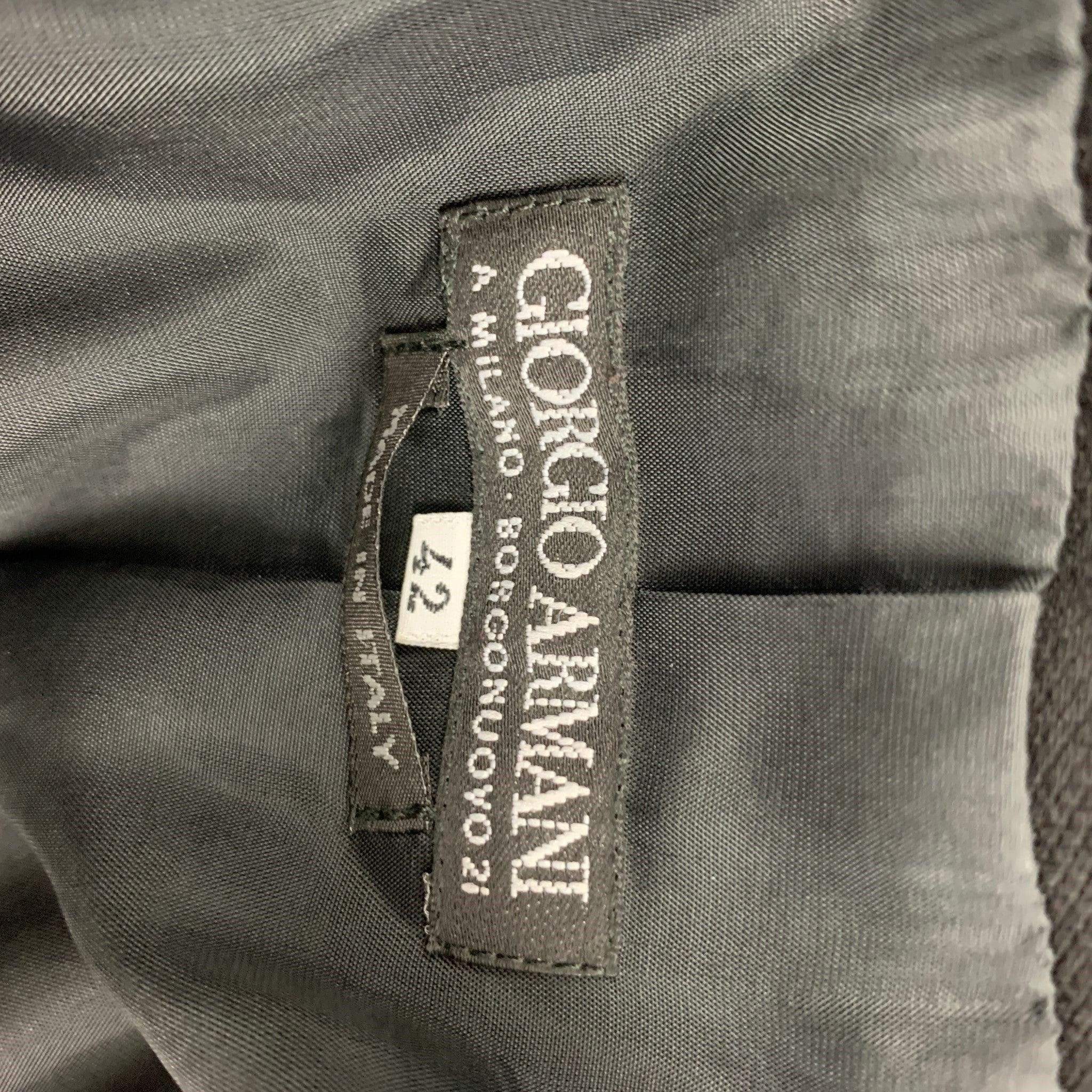 GIORGIO ARMANI Size L Black Wool Double Breasted Jacket For Sale 3