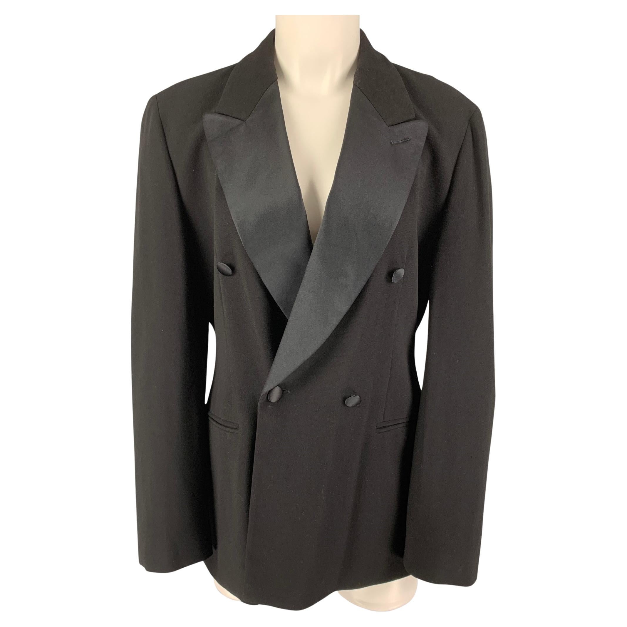 GIORGIO ARMANI Size L Black Wool Double Breasted Jacket