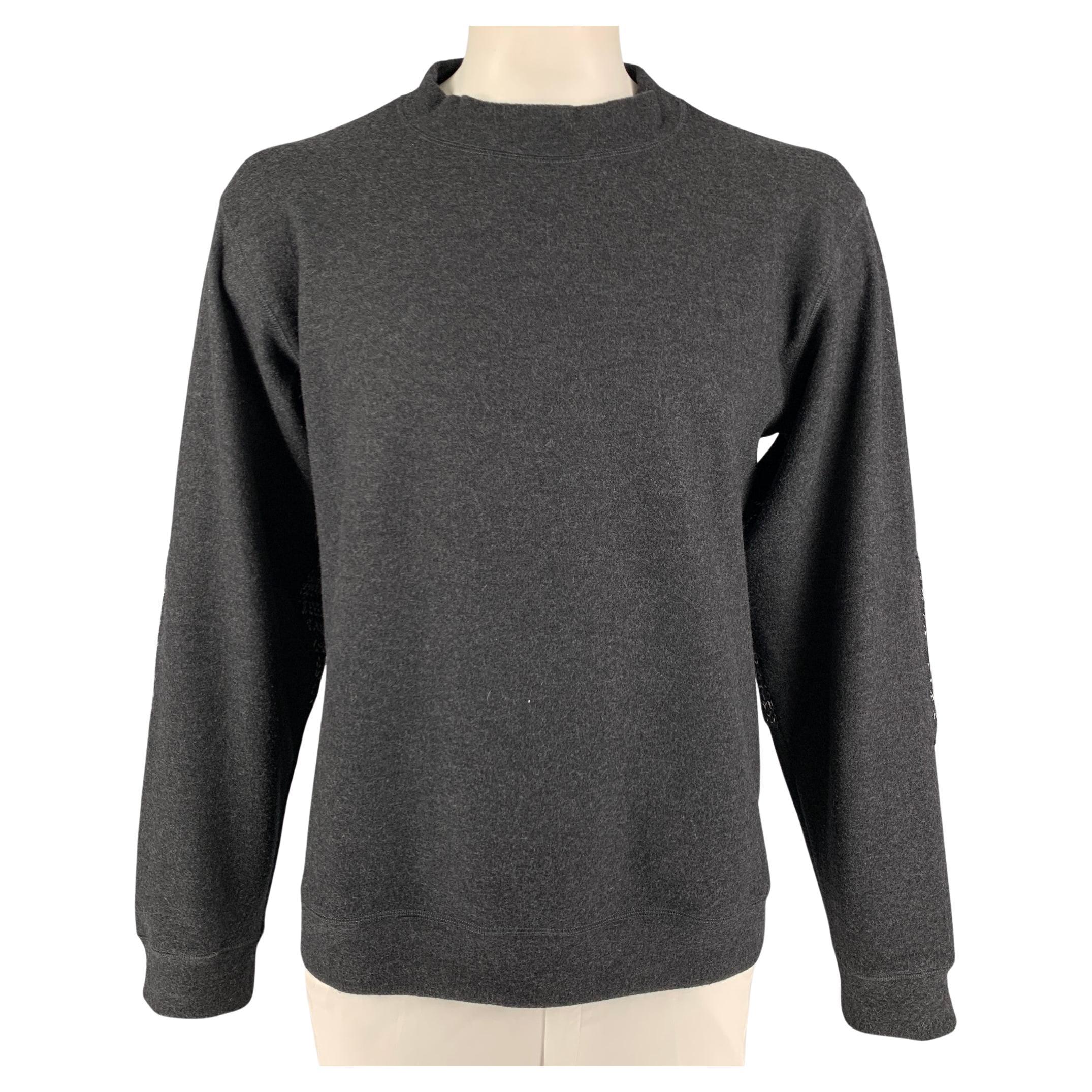 GIORGIO ARMANI Size L Gray Wool Mock Neck Sweater For Sale at 1stDibs
