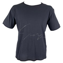 Giorgio Armani Taglia L Maglietta grafica in cotone a girocollo in stile navy