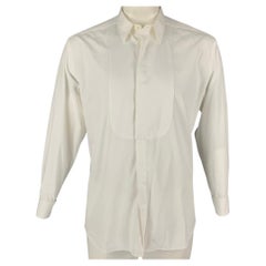 GIORGIO ARMANI Size L White Tuxedo Long Sleeve Shirt