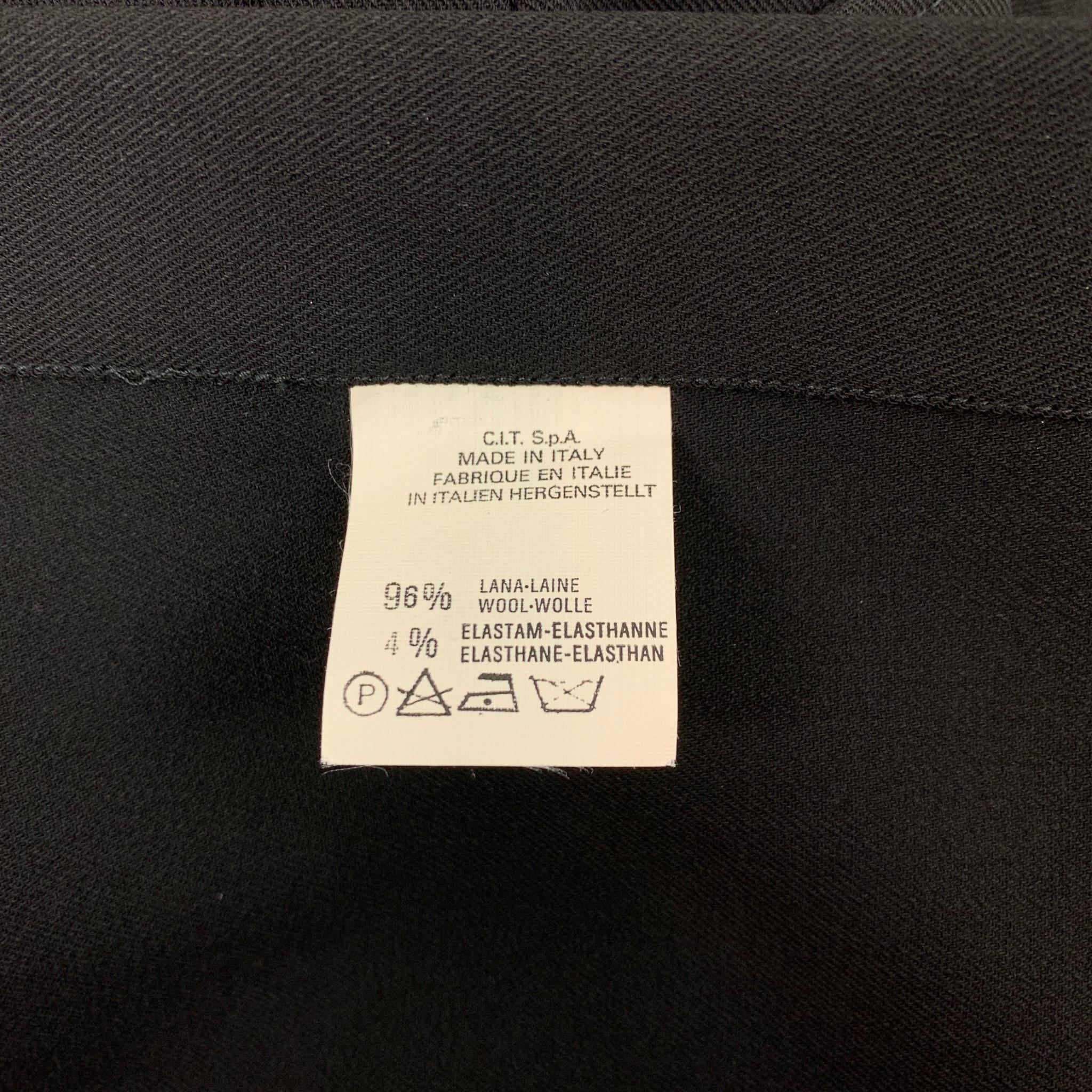 GIORGIO ARMANI Größe M Schwarz Wolle Nehru Kragen Shirt Jacke Herren