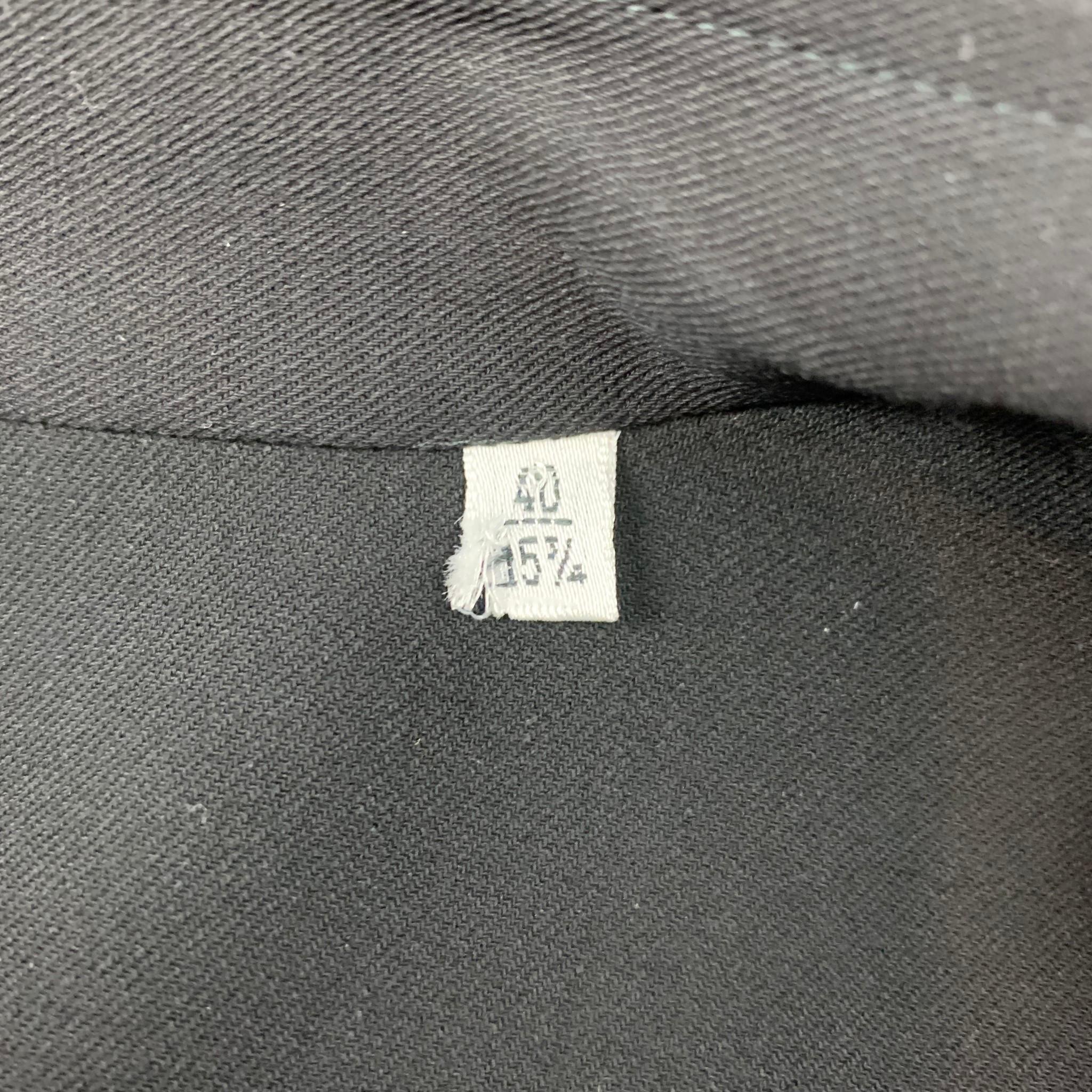 GIORGIO ARMANI Größe M Schwarz Wolle Nehru Kragen Shirt Jacke 1