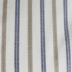 GIORGIO ARMANI Size M Off White Blue Tan Stripe One Pocket Long Sleeve Shirt