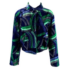 GIORGIO ARMANI Size M Silk Blend Geometric Jacket