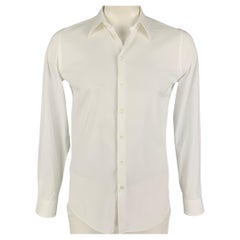 GIORGIO ARMANI Size M White Cotton Button Down Long Sleeve Shirt