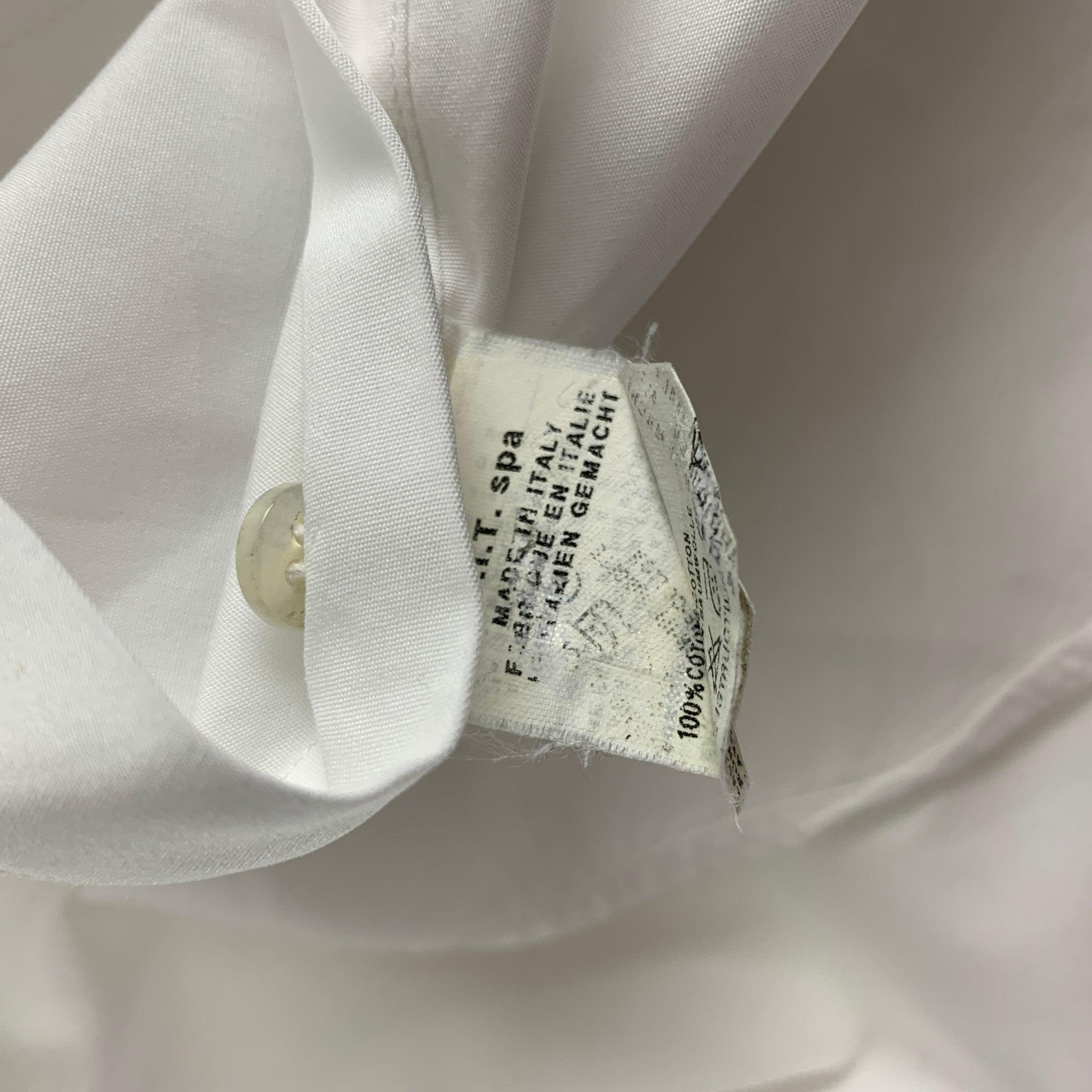 Men's GIORGIO ARMANI Size M White Cotton Button Up Long Sleeve Shirt