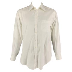 GIORGIO ARMANI Camicia a maniche lunghe in cotone bianco con bottoni taglia M