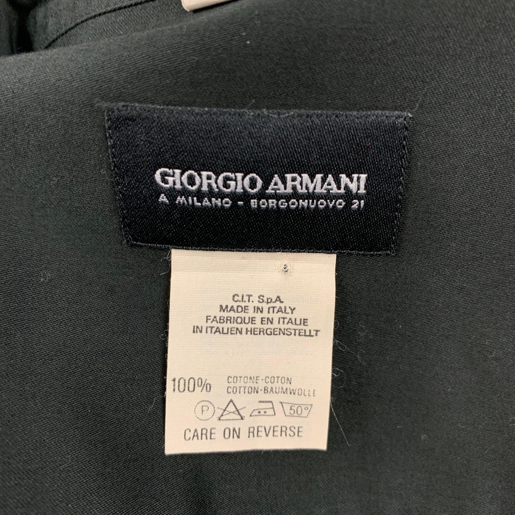 GIORGIO ARMANI Size S Black Cotton Button Up Long Sleeve Shirt 1
