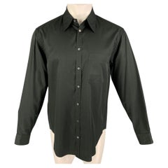 GIORGIO ARMANI Size S Black Cotton Button Up Long Sleeve Shirt